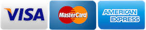 Visa MasterCard and American Express Cards Accepted